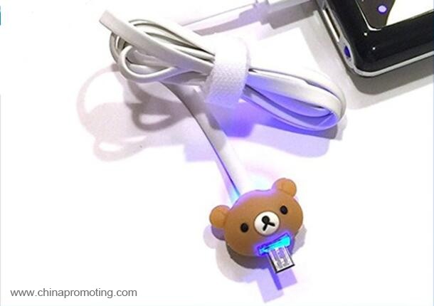 Cartoon Led USB mobile charger light cable