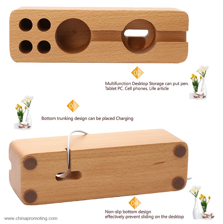 Wooden storage box decorative pen holder