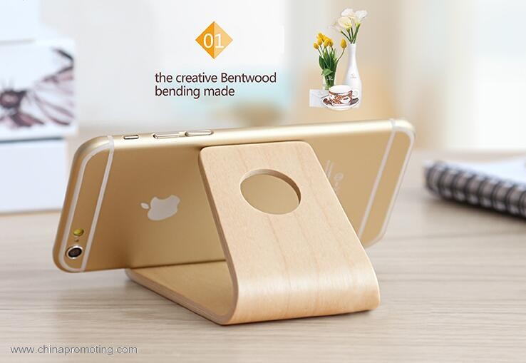 Wooden cell phone holder