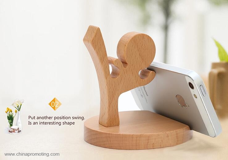 Wooden cell phone holder