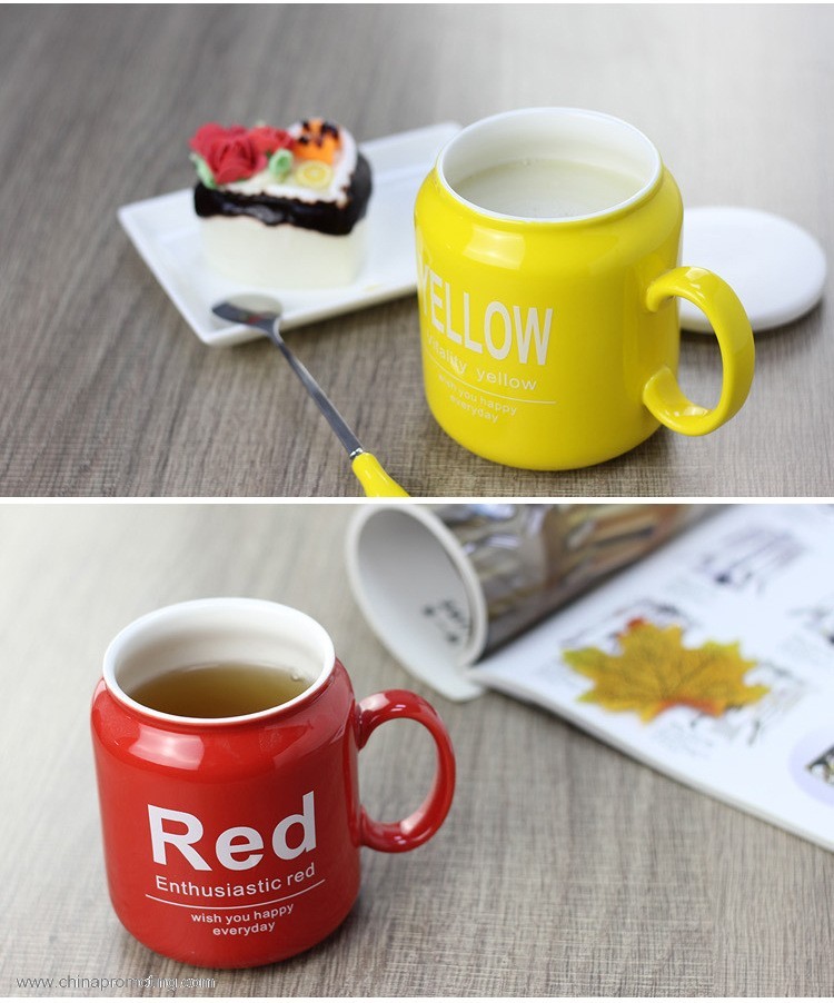  Can-shaped 400ml Simple Ceramic Mug