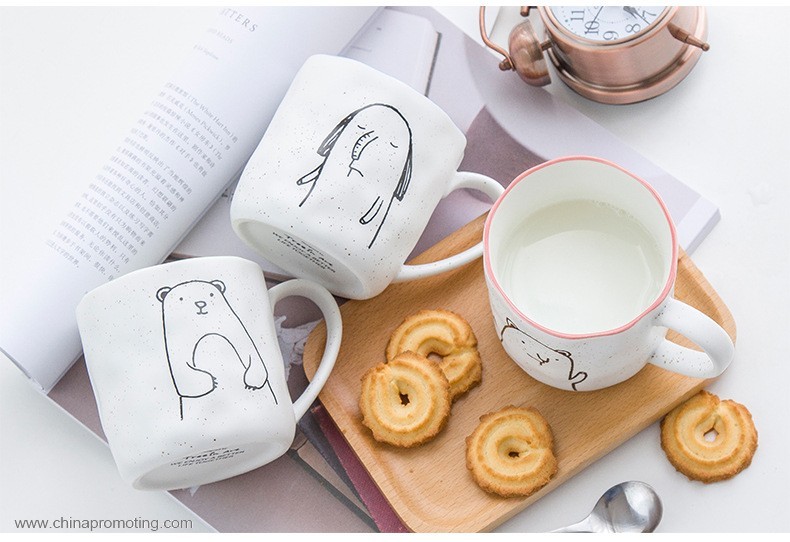 450ml ceramic mugs handmade with handle
