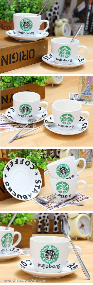 coffee mug with spoons and coaster