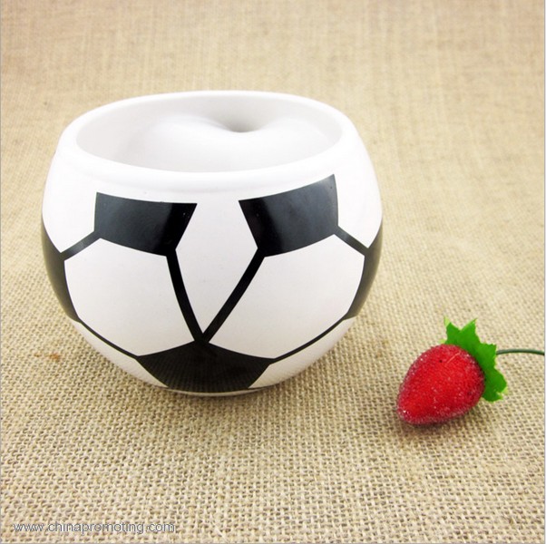 Cartoon football shaped ceramic coffee mug