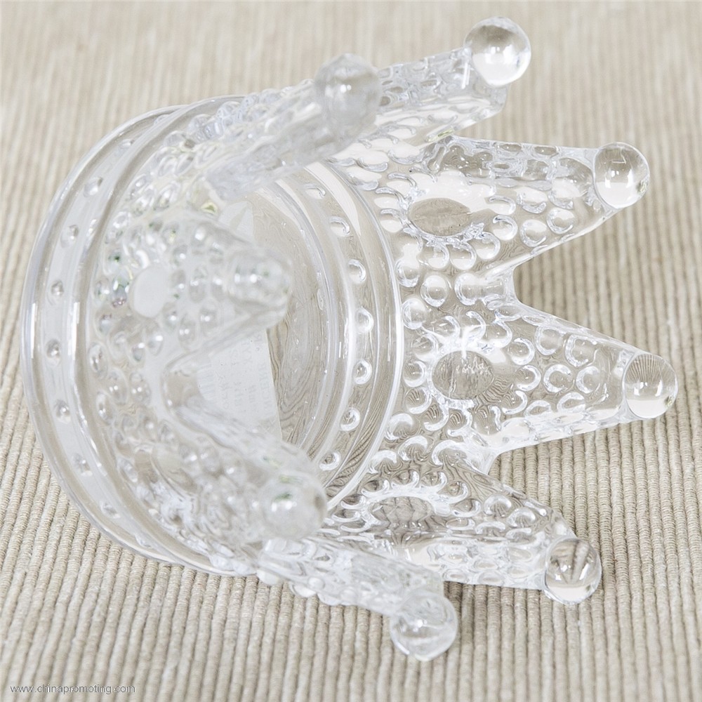 Glass Candle Holder With An Crown