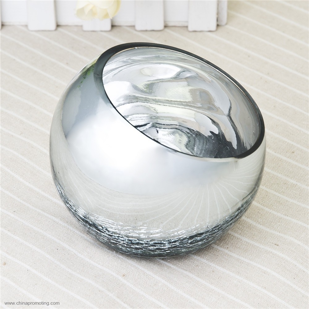 glass silver candle holder