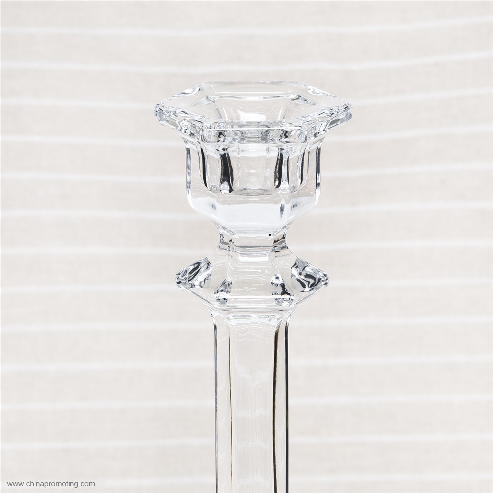 clear glass candle holder