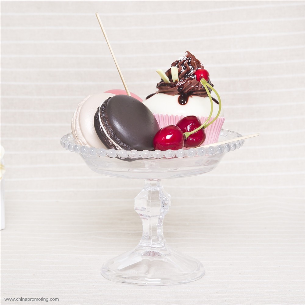 glass dessert plate with stem