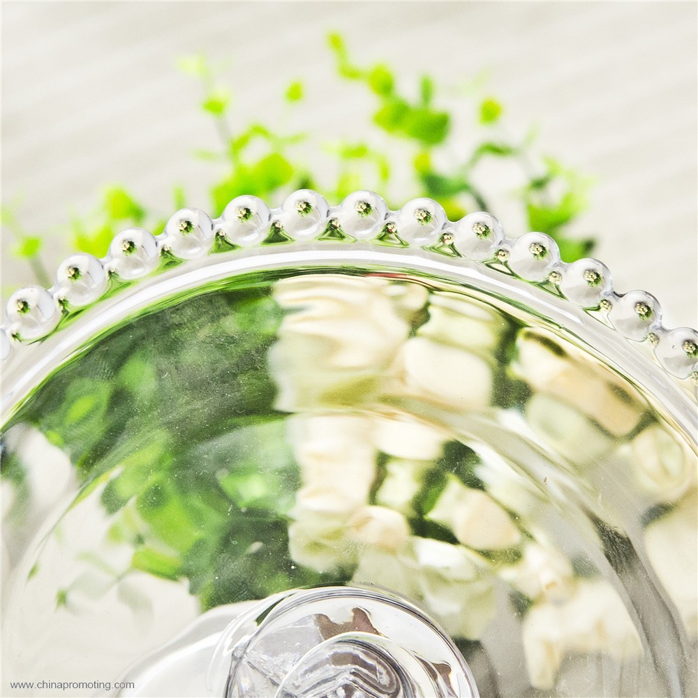 glass dessert plate with stem