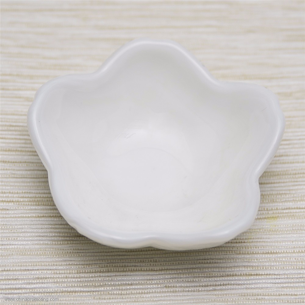 Flower Shape White Glass Dessert Plate