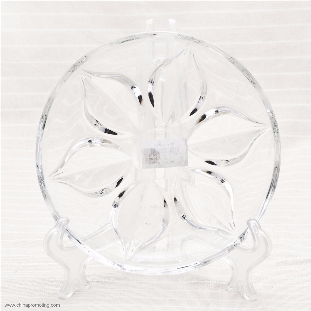 Glass Plate With Flower Design