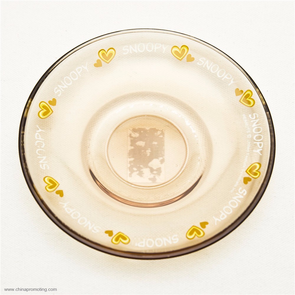 Cartoon Glass Dinner Bowl Set With Glass Saucer