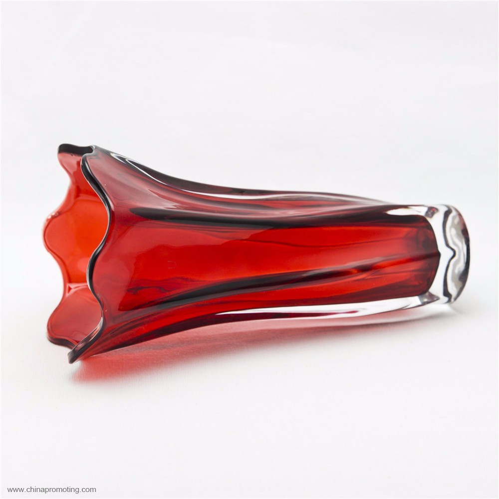 Red Glass Home Decoration Vase