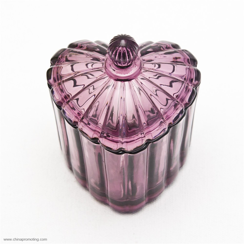 purple glass jar with lid