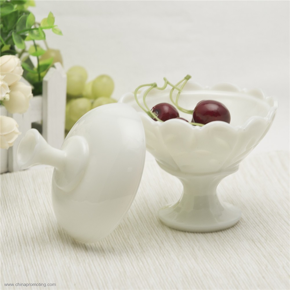 flower shaped glass candy jar 