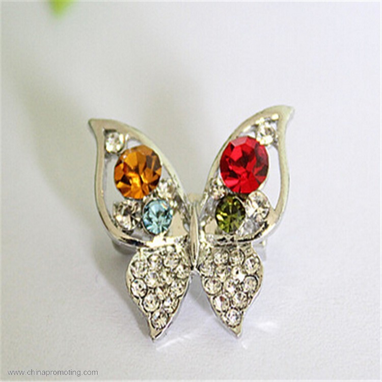 Shiny Crystal Butterfly Shape Pin