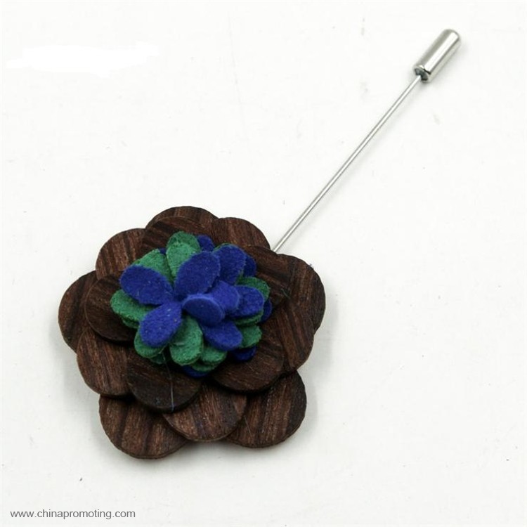 Wood All Types Flower Perdant Badge Pin