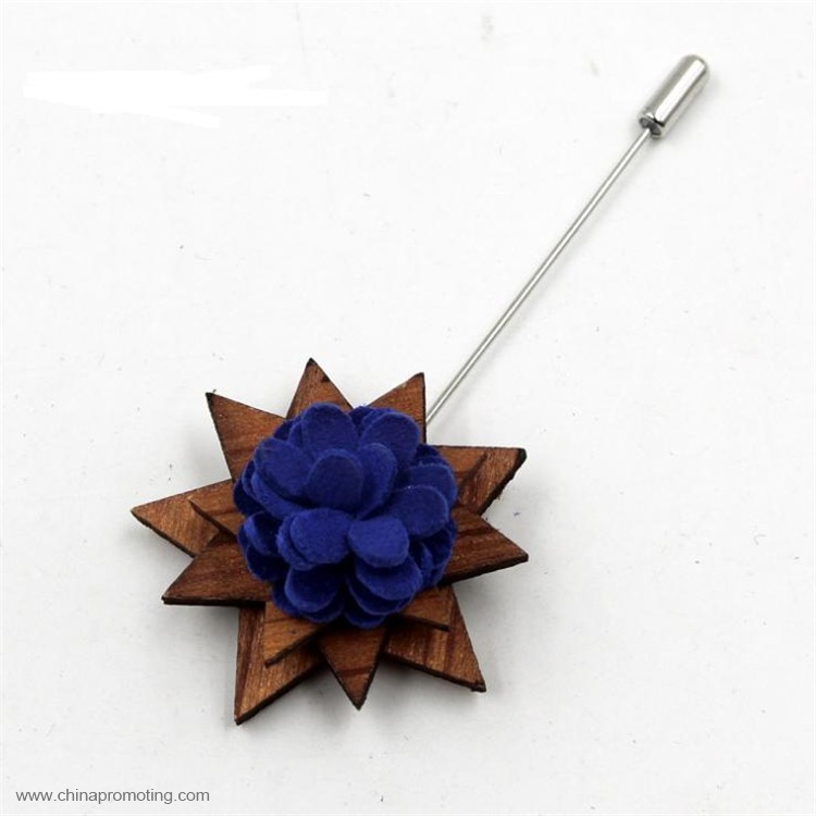 Wood All Types Flower Perdant Badge Pin