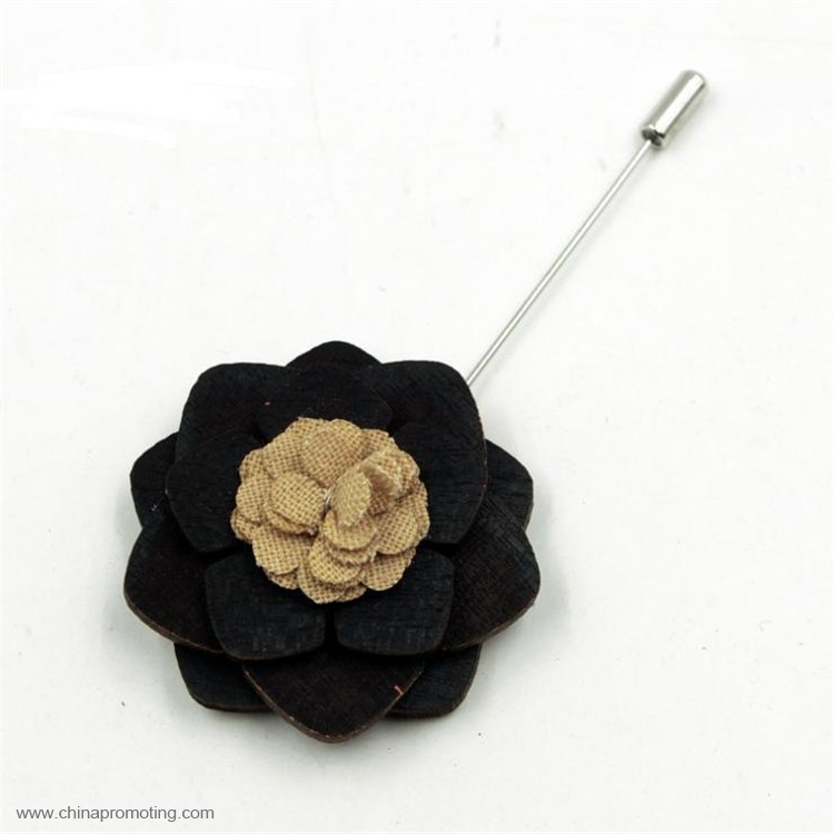 Wood All Types Flower Perdant Badge Pin