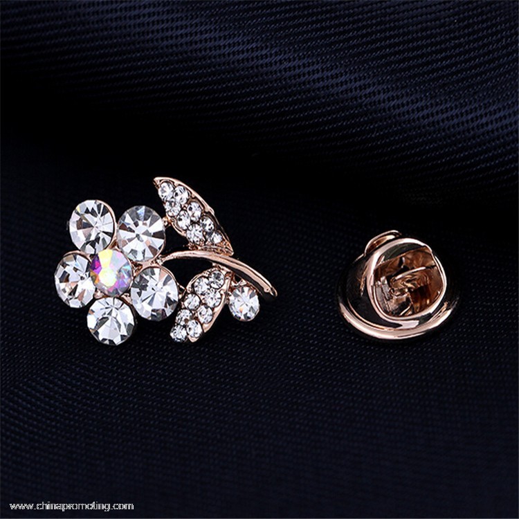 Mini Flower Badge Crystal Pin