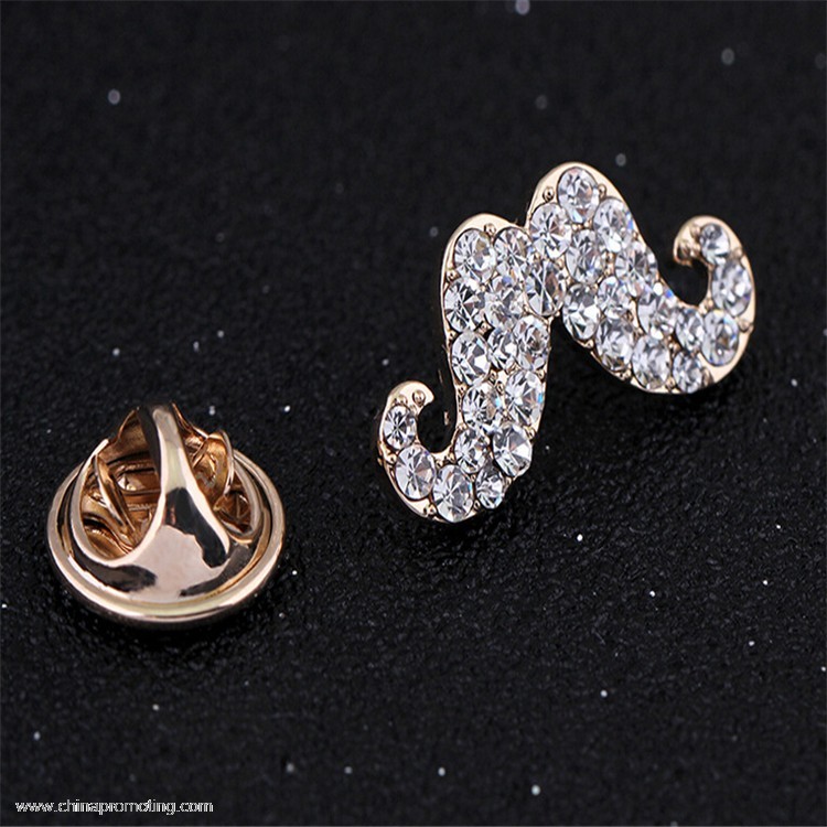 Crystal Beads Shape Badge Lapel Pin