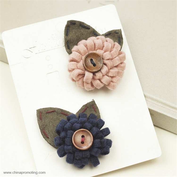 Fabric Flower Perdant Badge Pin 