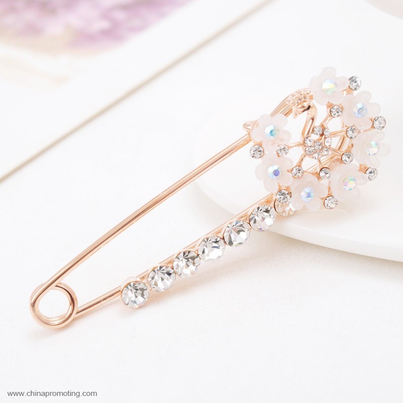 crystal flower pin