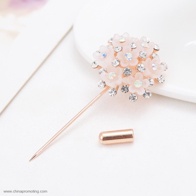  rhinestone metal lapel pin