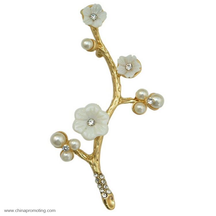 Flower Branch Metal Lapel Pin