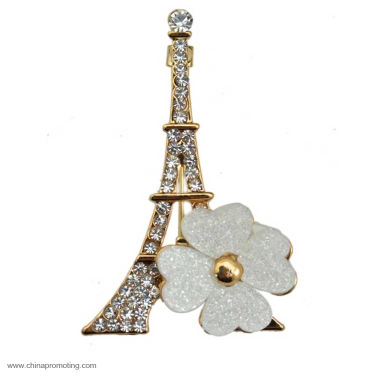 Crystal Eiffel Tower Lapel Pin 