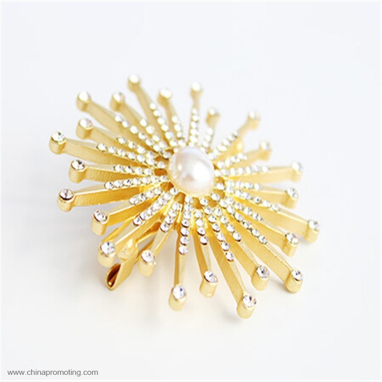 Rhinestone Flower Lapel Pin 