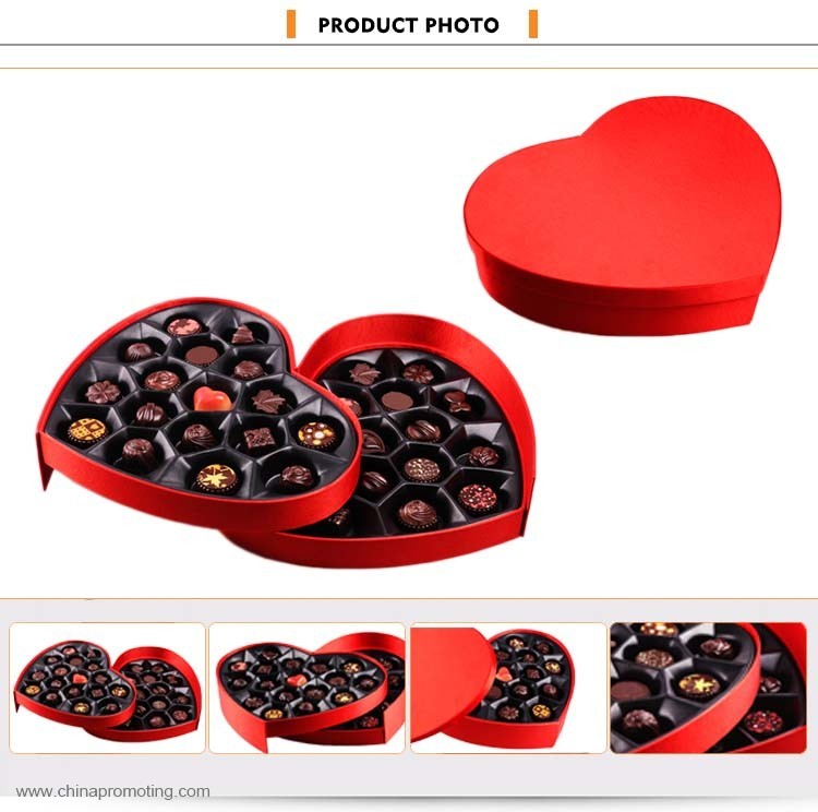 PU leather heart shaped empty chocolate gift box