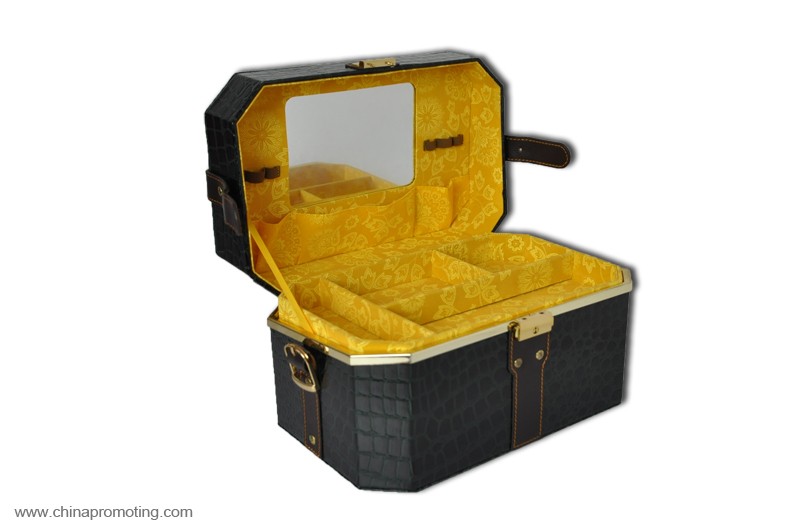  pu leather jewelry box with mirror