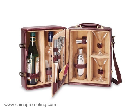PU leather clear wine glass gift packing box with handle
