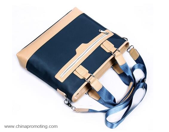 waterproof nylon+leather briefcase