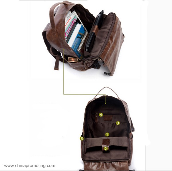  vintage waterproof notebook leather backpack