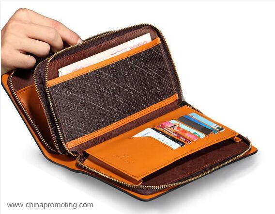 Double zipper personalized wallet