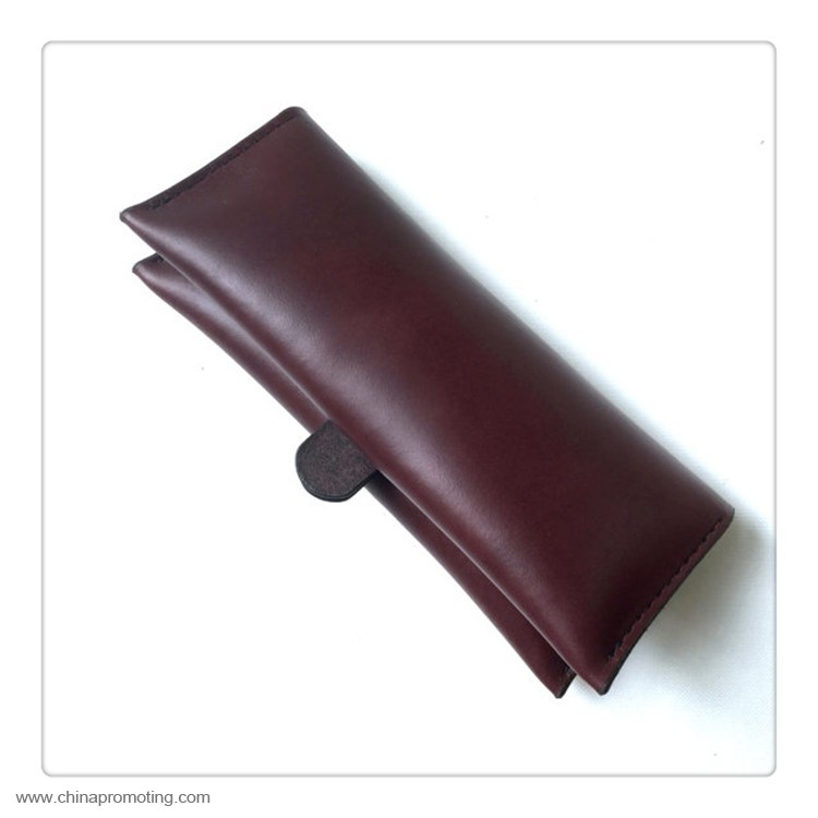  Leather Double Sided Pencil Case with Snap