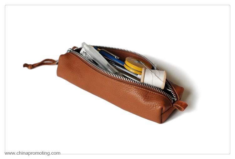  Leather Pen Bag with Zipper