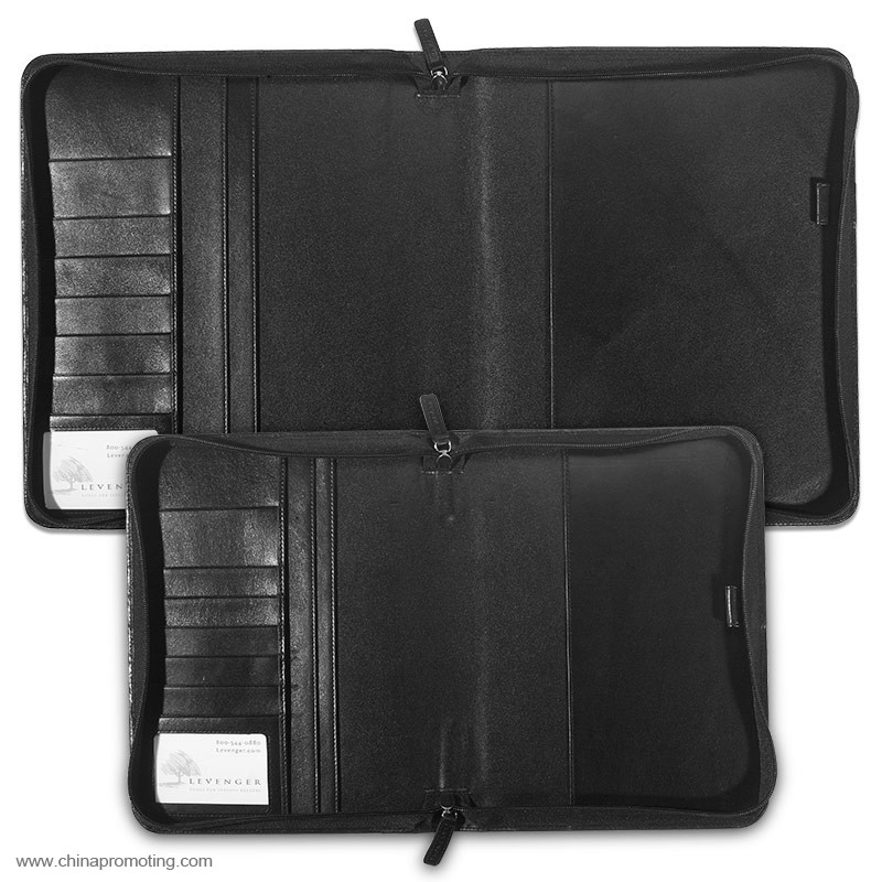 pu leather compendium zipper folders