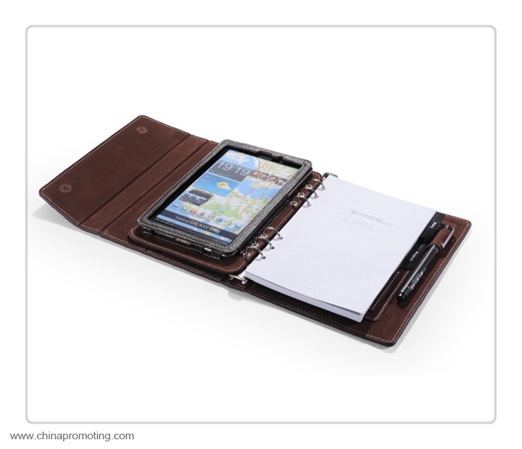 Leather Portfolio with Notepad 6 Ring Binder