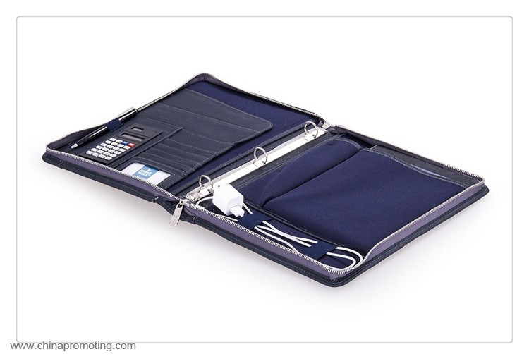 Briefcase Business Zippered Leather Portfolio