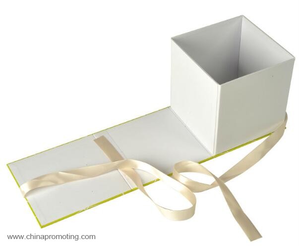 foldable save space ribbon closure paper box